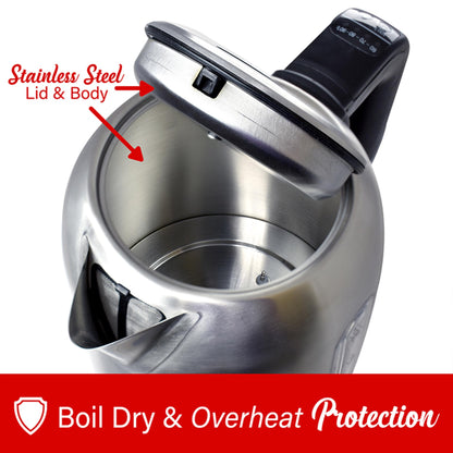 Stainless Steel 7.2 Cup Electric Kettle with 5 Presets