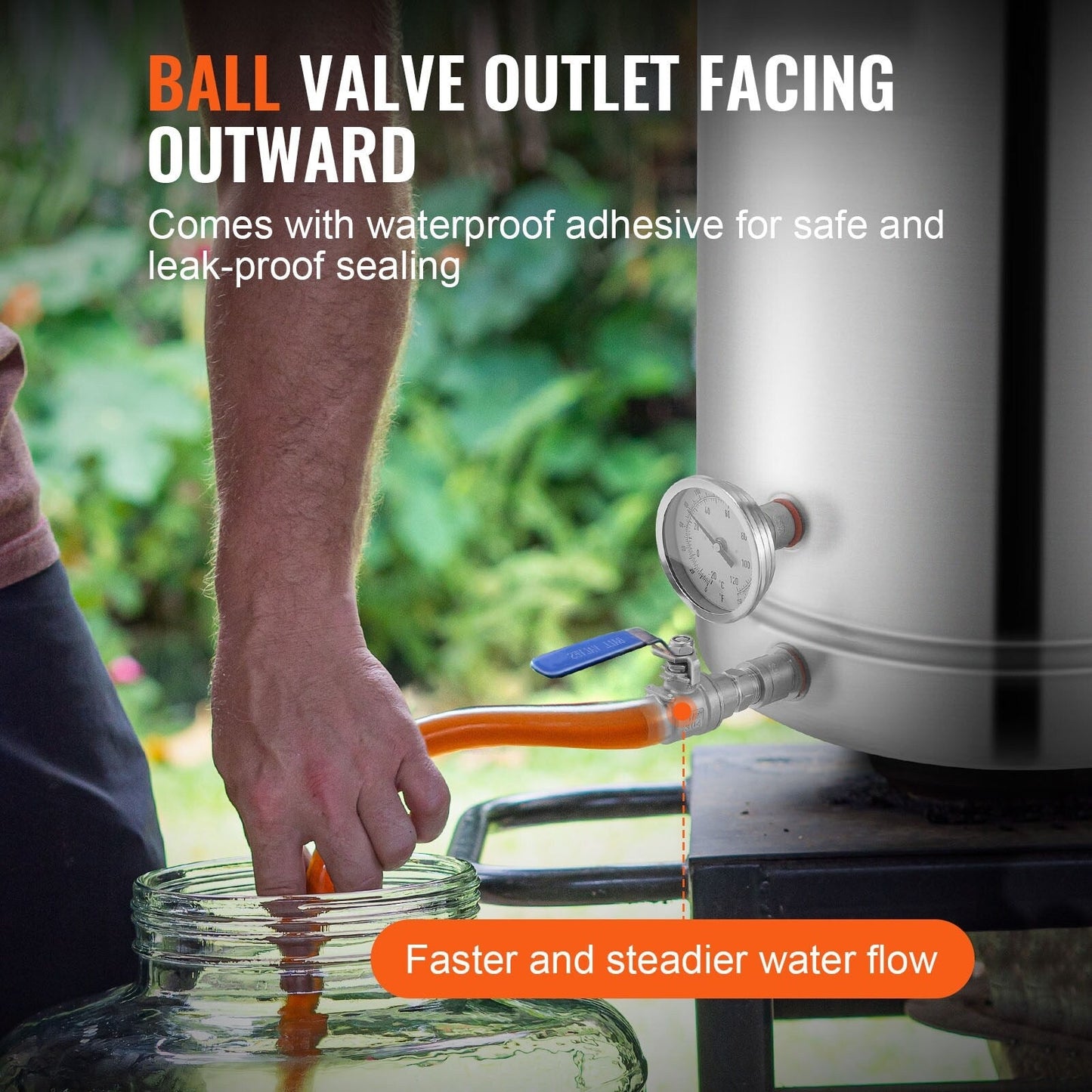 Stainless Steel Kettle, Brewing Pot, Tri Ply Bottom for Beer, Brew Kettle Pot, Home Brewing Supplies Includes Lid, Handle