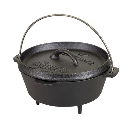 Stansport 2 QT Pre-Seasoned Cast Iron Dutch Oven with Legs - 8 L x 8 W x 5.5 H