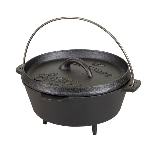 Stansport 2 QT Pre-Seasoned Cast Iron Dutch Oven with Legs - 8 L x 8 W x 5.5 H