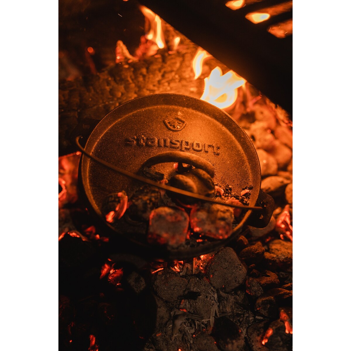 Stansport 2 QT Pre-Seasoned Cast Iron Dutch Oven with Legs - 8 L x 8 W x 5.5 H