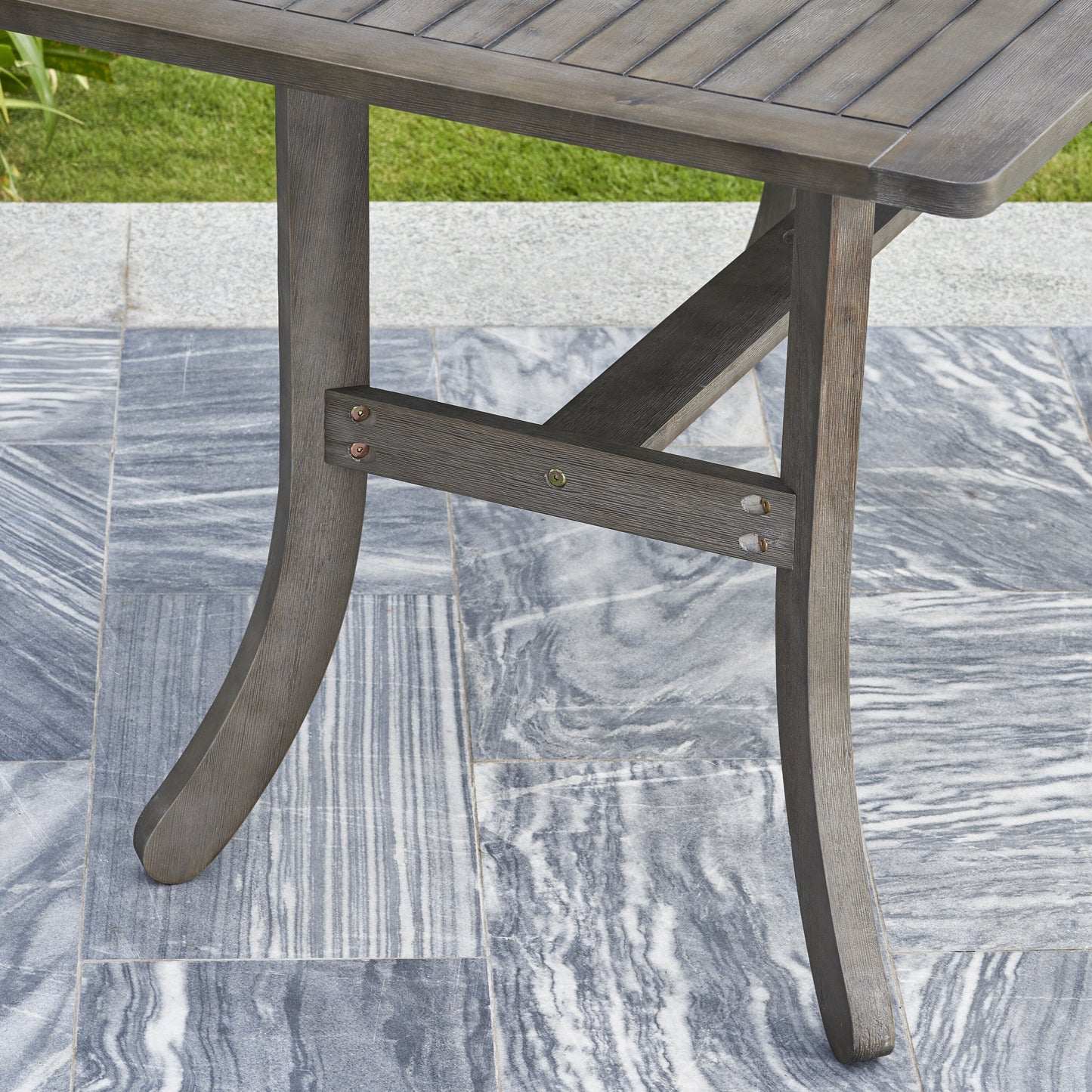 Stefanos 5-Piece Grey-washed Farmhouse Wood Patio Dining Set
