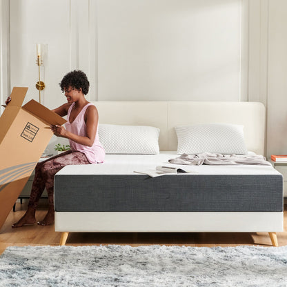 Stiku 10 Size Medium Plush Mattress Gel Memory Foam Bed-in-a-Box,Low Motion Transper