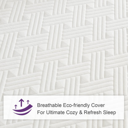 Stiku 10 Size Medium Plush Mattress Gel Memory Foam Bed-in-a-Box,Low Motion Transper