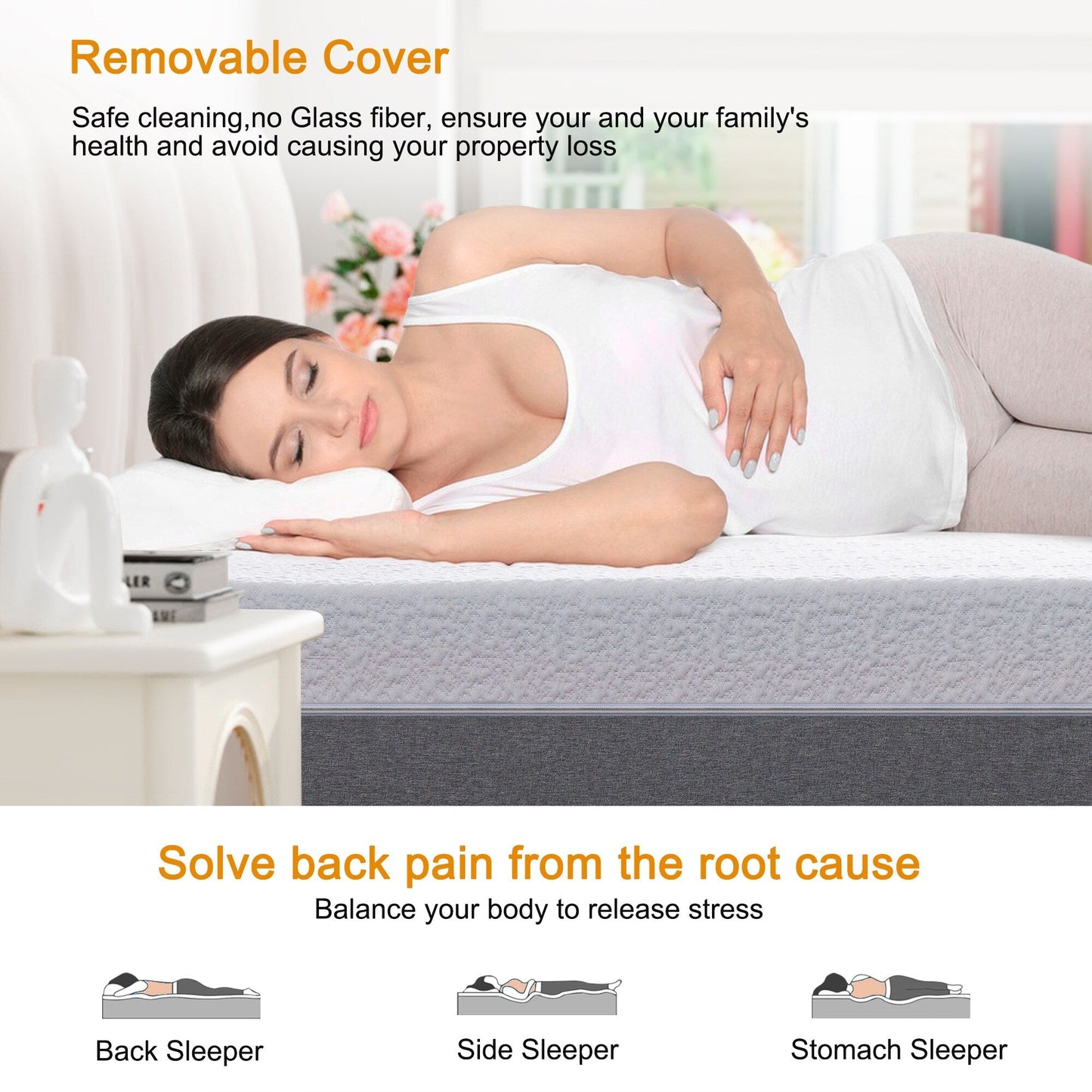 Stiku 12 inch Cooling Memory Foam Mattress for Good Sleep,Mattress in a box