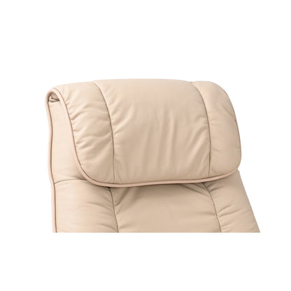 Leather Swivel Recliner with Matching Storage Ottoman