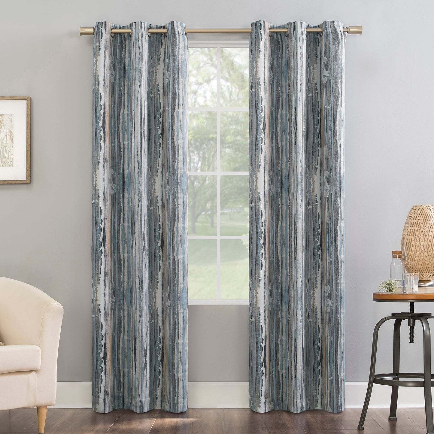 Sun Zero Allegory Abstract Blackout Grommet Curtain Panel, Single Panel