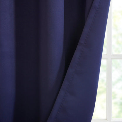SunSmart Brent Solid Blackout Triple Weave Grommet Top Curtain Panel Pair