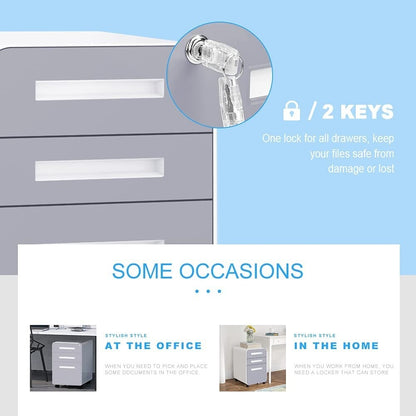 3 Drawer Mobile/Vertical File Cabinet for Home Office