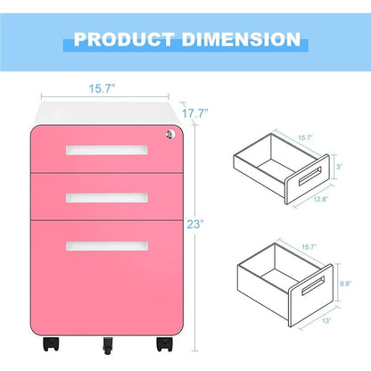 3 Drawer Mobile/Vertical File Cabinet for Home Office