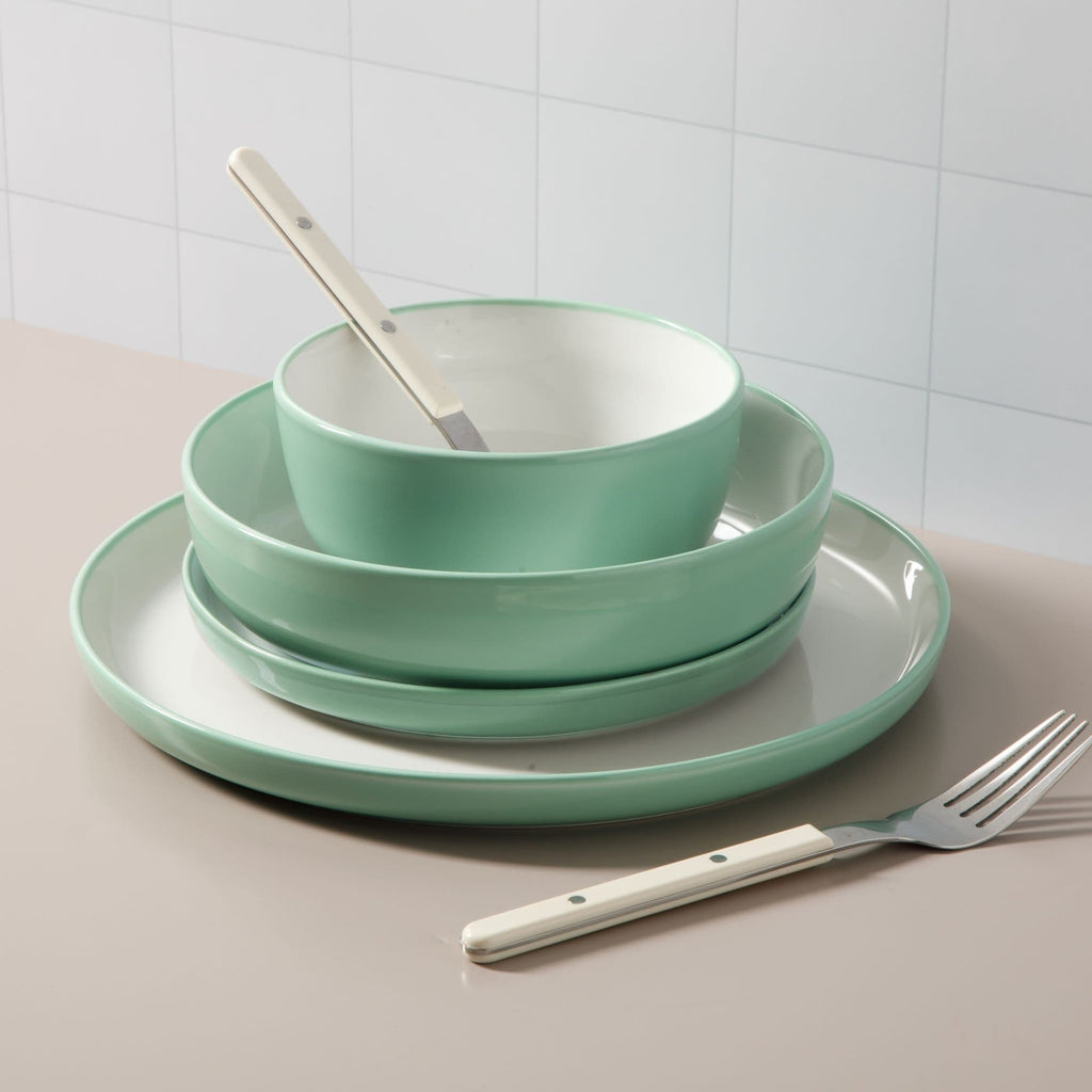 Sur La Table Kitchen Essentials 16-Piece Two-Tone Porcelain Dinnerware Set