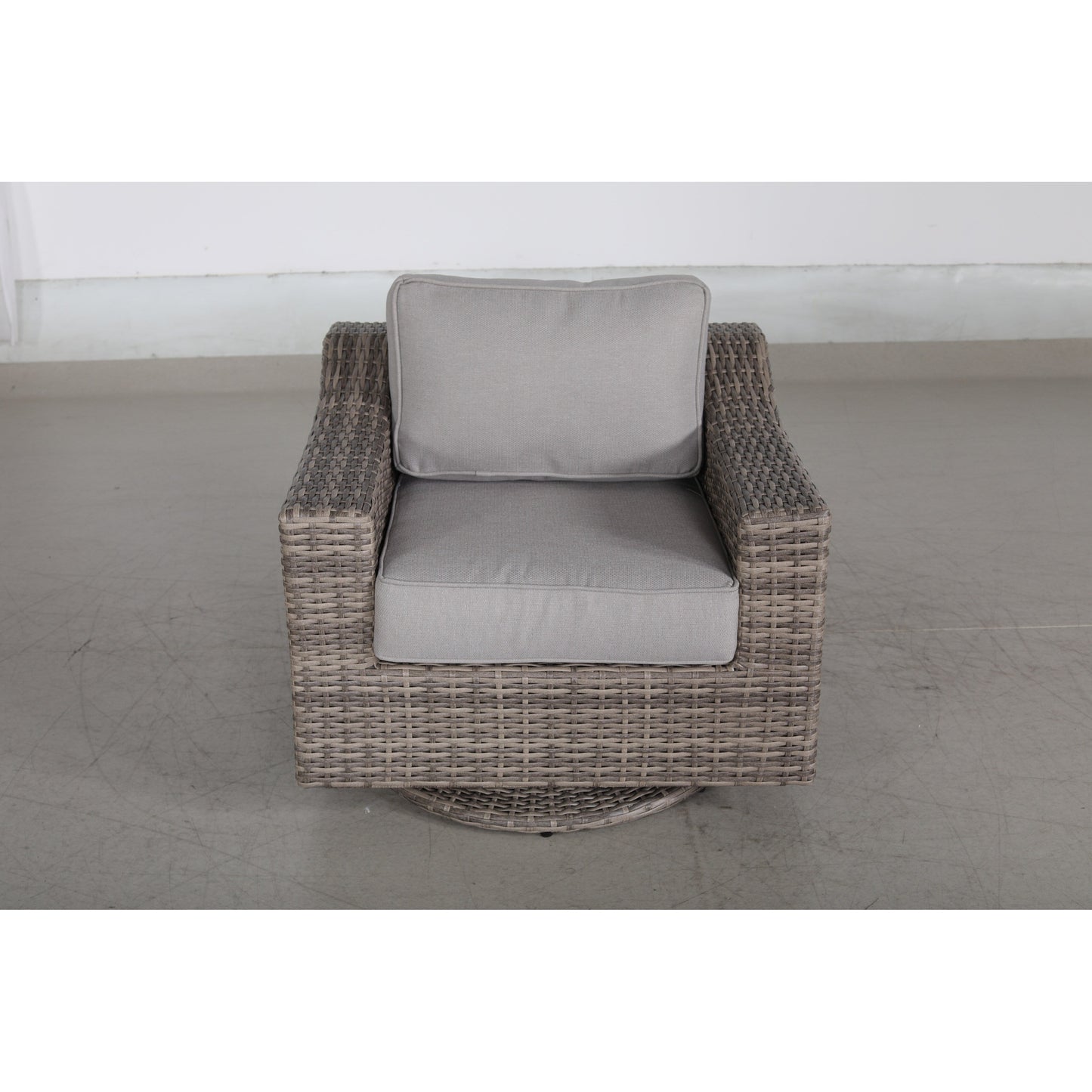 Swivel Rocker Grey 7 Piece Sectional Seating Group With Cushion