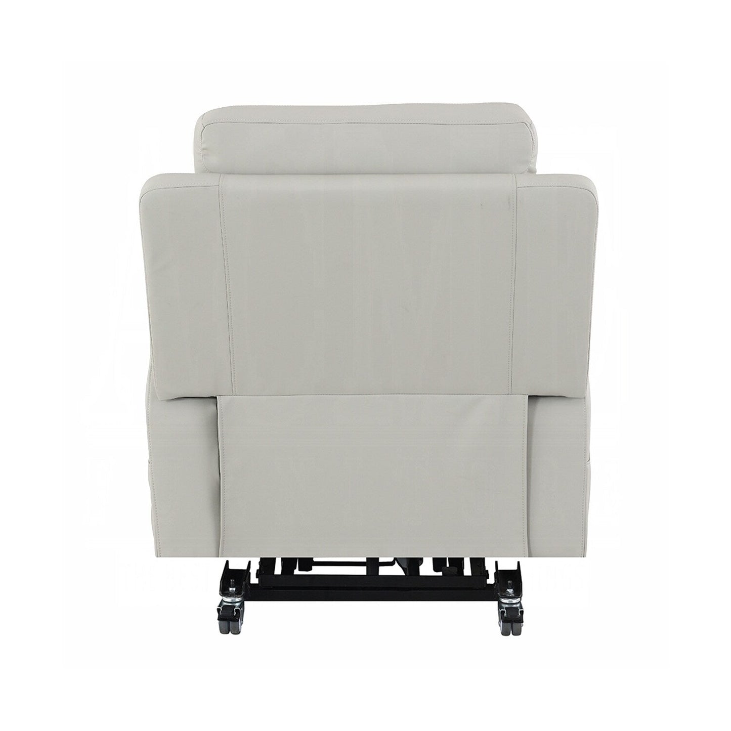 Synthetic Leather Upholstered Power Recliner with Heating and Massage in Light Gray