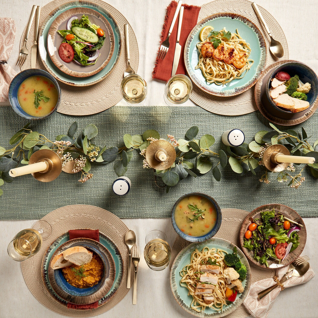 Tabletops Gallery Tuscon Multi-color Stoneware 12-piece Dinnerware Set