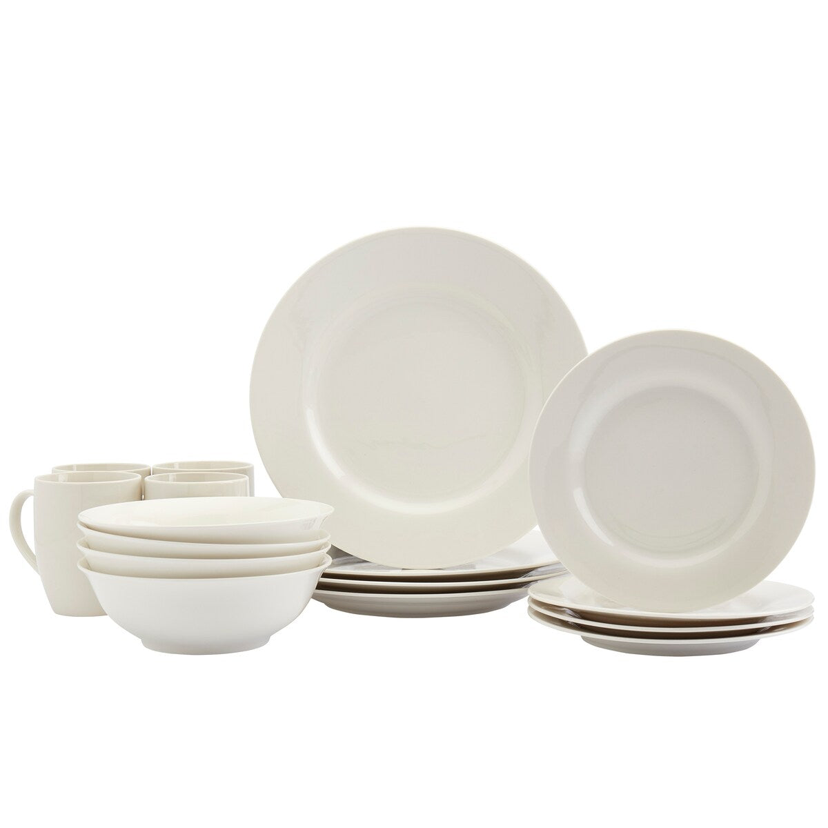 Tabletops Gallery White Porcelain 16-piece Dinnerware Set
