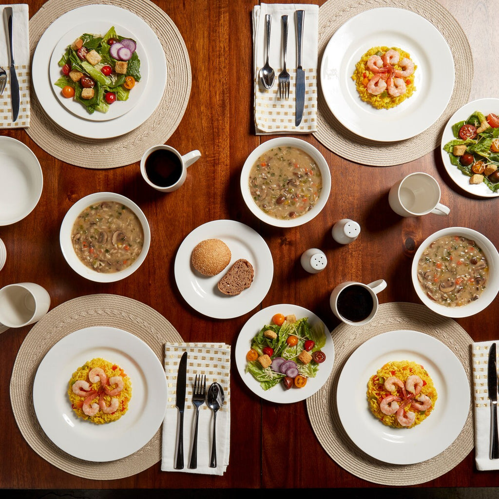 Tabletops Gallery White Porcelain 16-piece Dinnerware Set