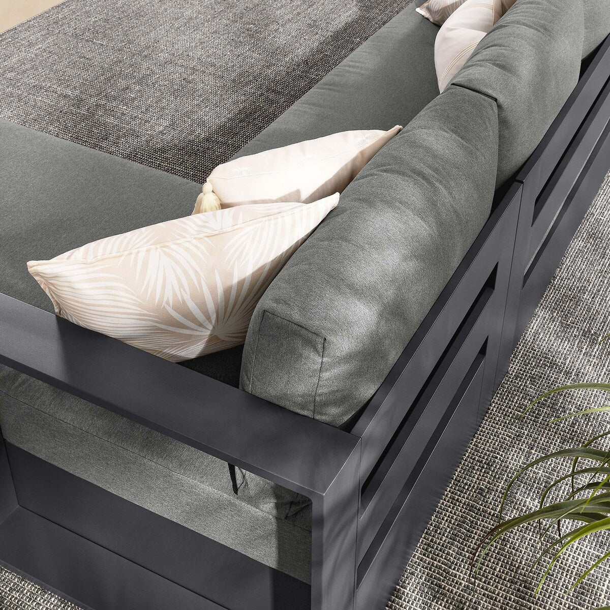 Tahoe Patio Aluminum 2-Piece Right-Facing Chaise Sectional Sofa Set