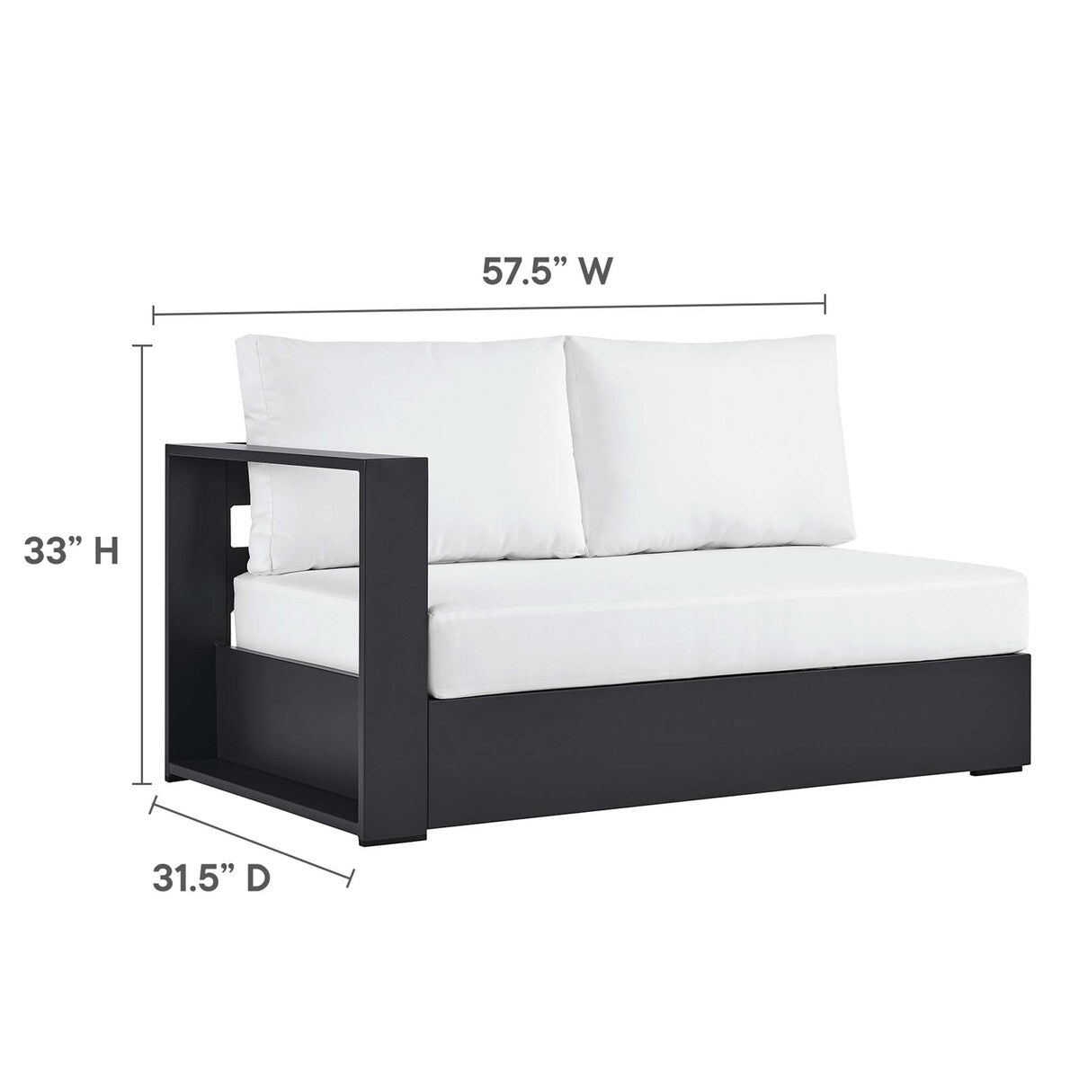 Tahoe Patio Aluminum 2-Piece Right-Facing Chaise Sectional Sofa Set