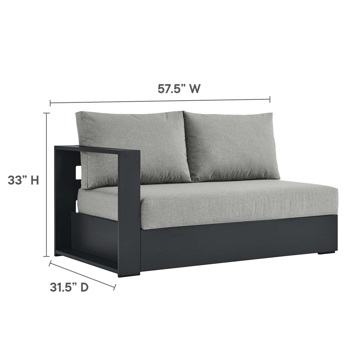 Tahoe Patio Aluminum 3-Piece Sectional Sofa Set