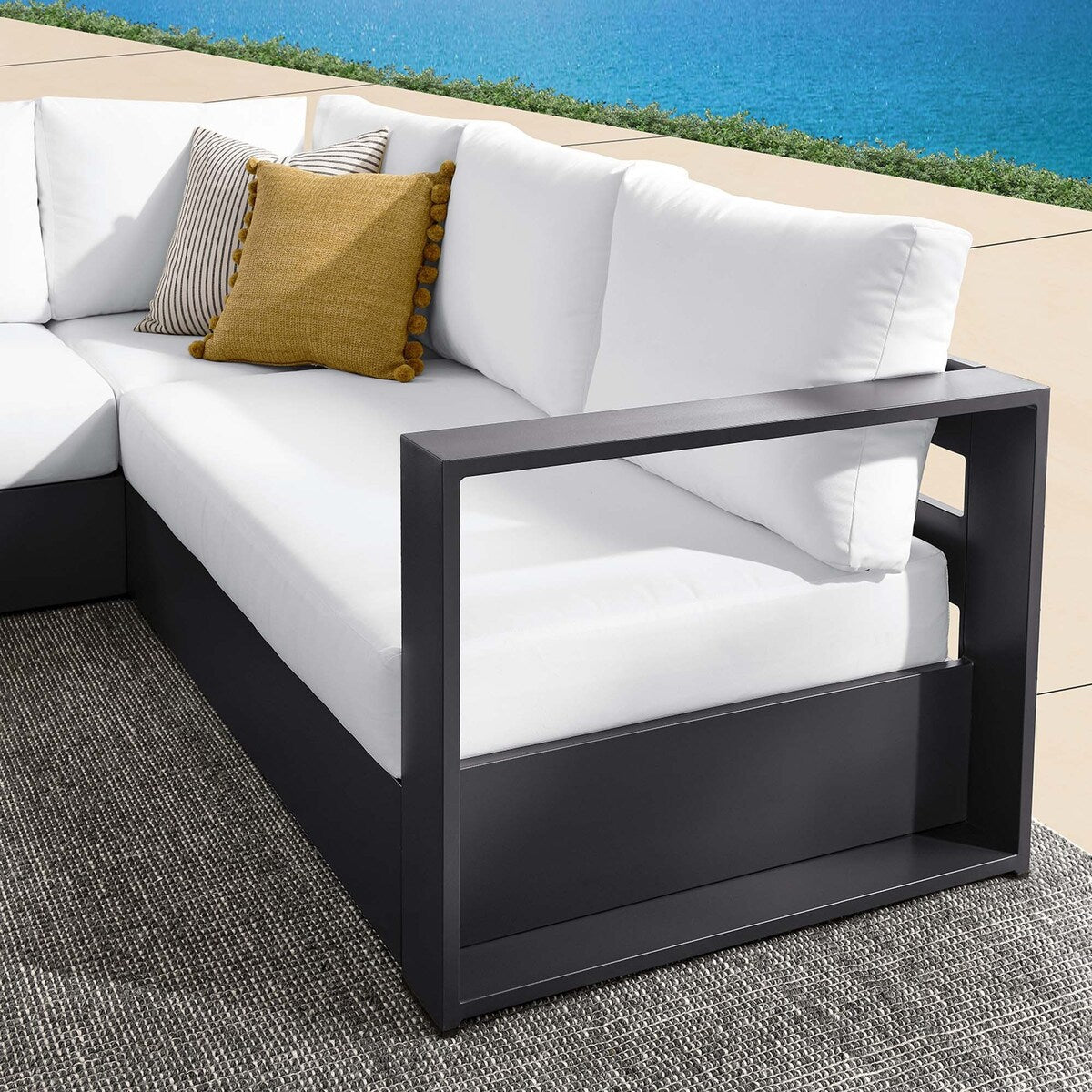Tahoe Patio Aluminum 3-Piece Sectional Sofa Set