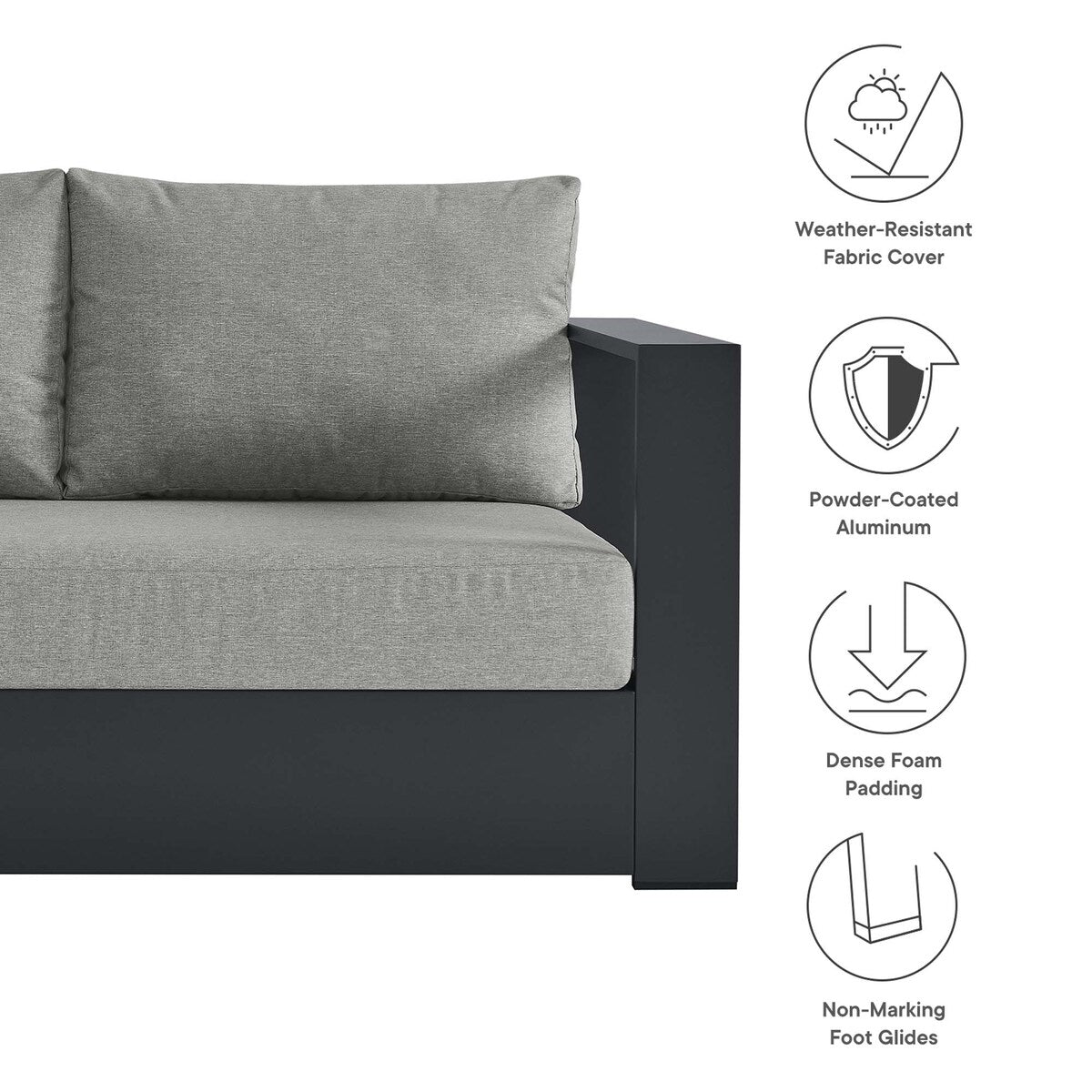 Tahoe Patio Aluminum 3-Piece Sectional Sofa Set