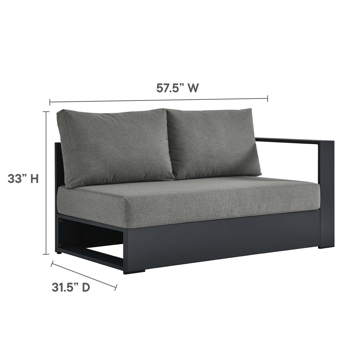 Tahoe Patio Aluminum 3-Piece Sectional Sofa Set