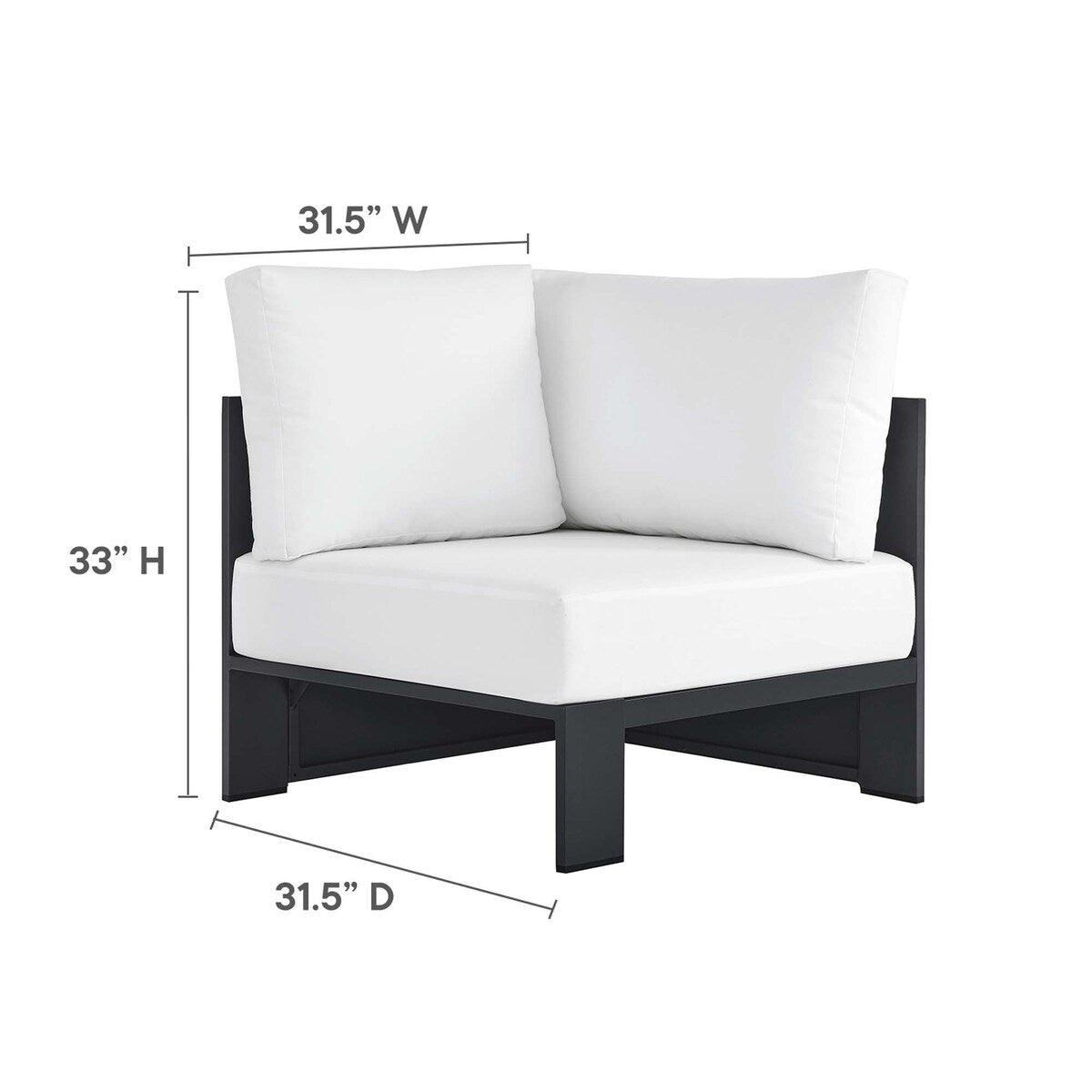 Tahoe Patio Aluminum 3-Piece Sectional Sofa Set