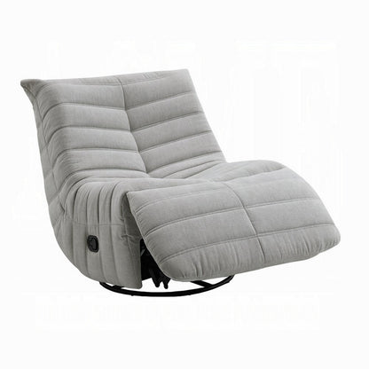 Taon Swivel Glider Manual Recliner Chair, Tufted Light Gray Chenille