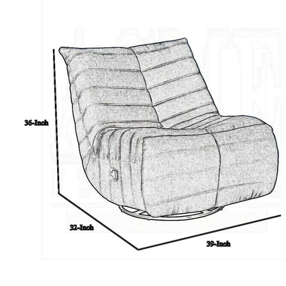 Taon Swivel Glider Manual Recliner Chair, Tufted Light Gray Chenille