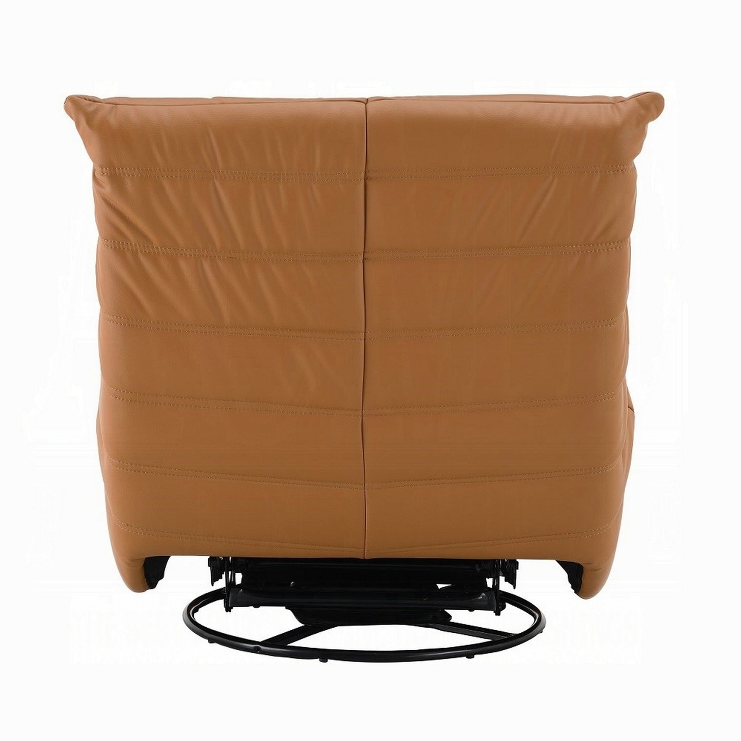 Taon Swivel Glider Manual Recliner Chair, Tufted Orange Chenille