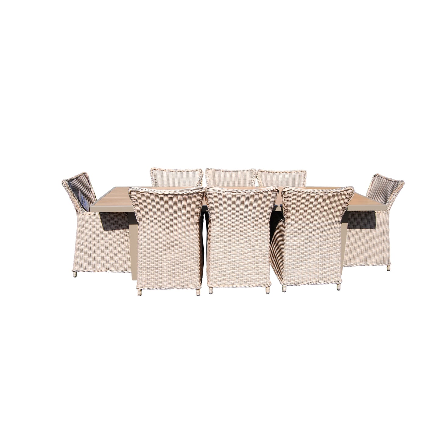 Teva Furniture Hawaii PE Wicker 3 Tone Grey/Off White/Beige Dining Set with Cushion