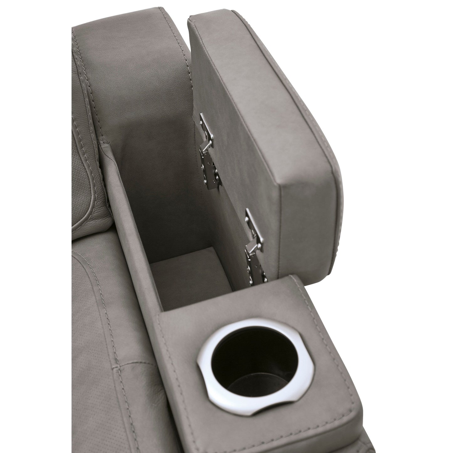 The Man-Den Contemporary Power Recliner with Adjustable Headrest, Dove Gray