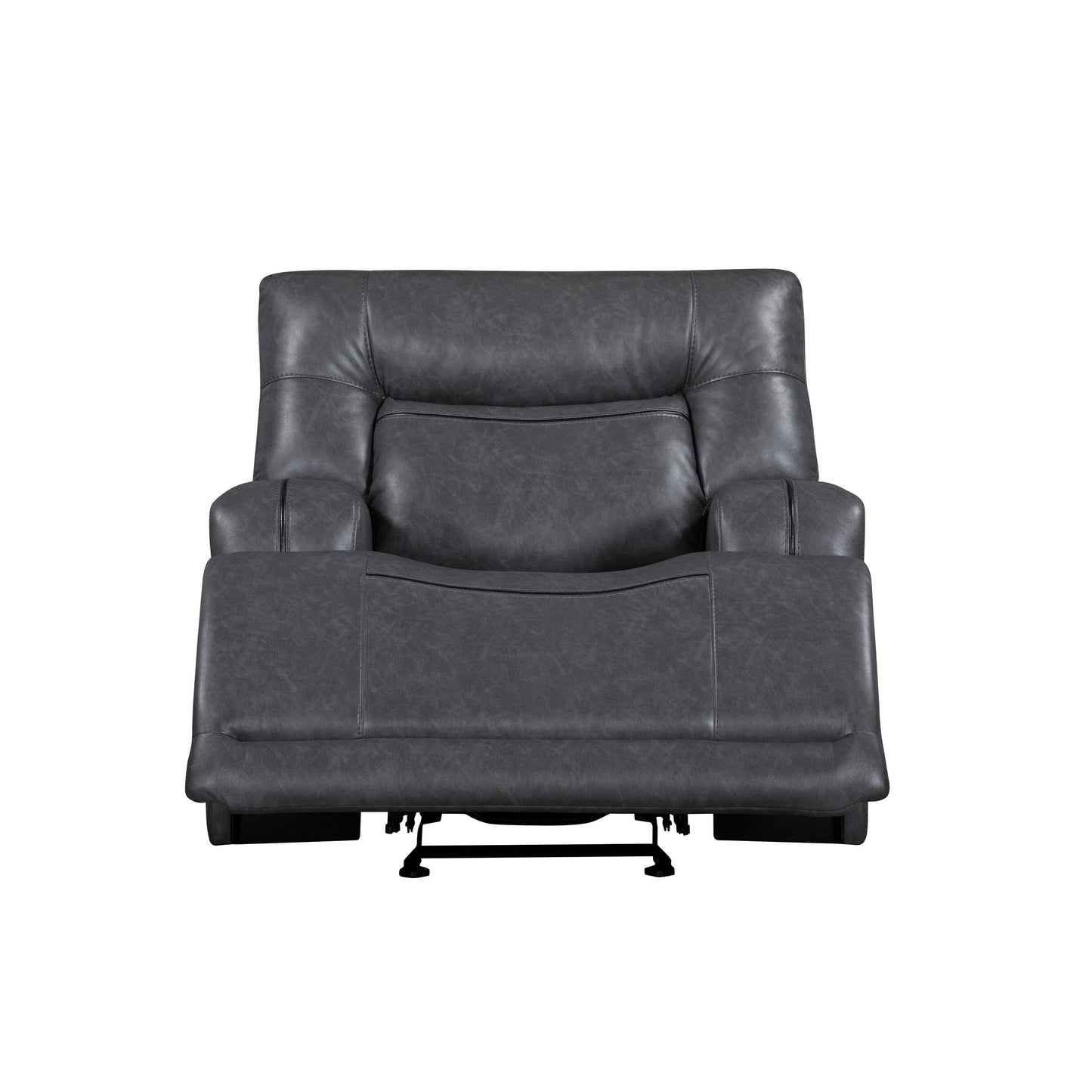 Tito Power Glider Reclining Chair, Gray Polyester, Pillow Top Armrests