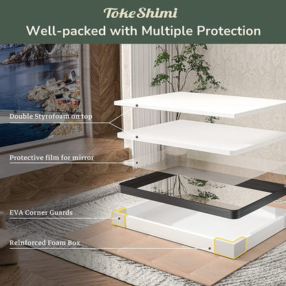TokeShimi Modern Metal Frame Bathroom Vanity Wall Mirror