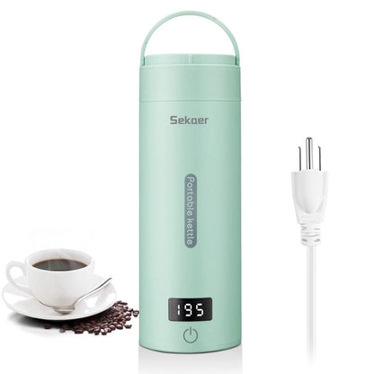 Travel Electric Tea Kettle Portable Small Mini Coffee Kettle, with 4 Variable Presets, Personal Water Boiler 304 Stainless Steel