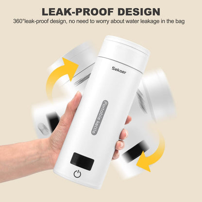 Travel Electric Tea Kettle Portable Small Mini Coffee Kettle, with 4 Variable Presets, Personal Water Boiler 304 Stainless Steel