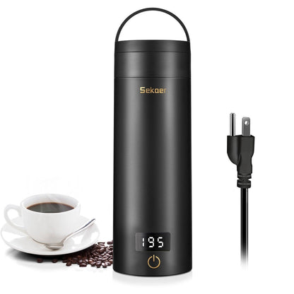 Travel Electric Tea Kettle Portable Small Mini Coffee Kettle, with 4 Variable Presets, Personal Water Boiler 304 Stainless Steel