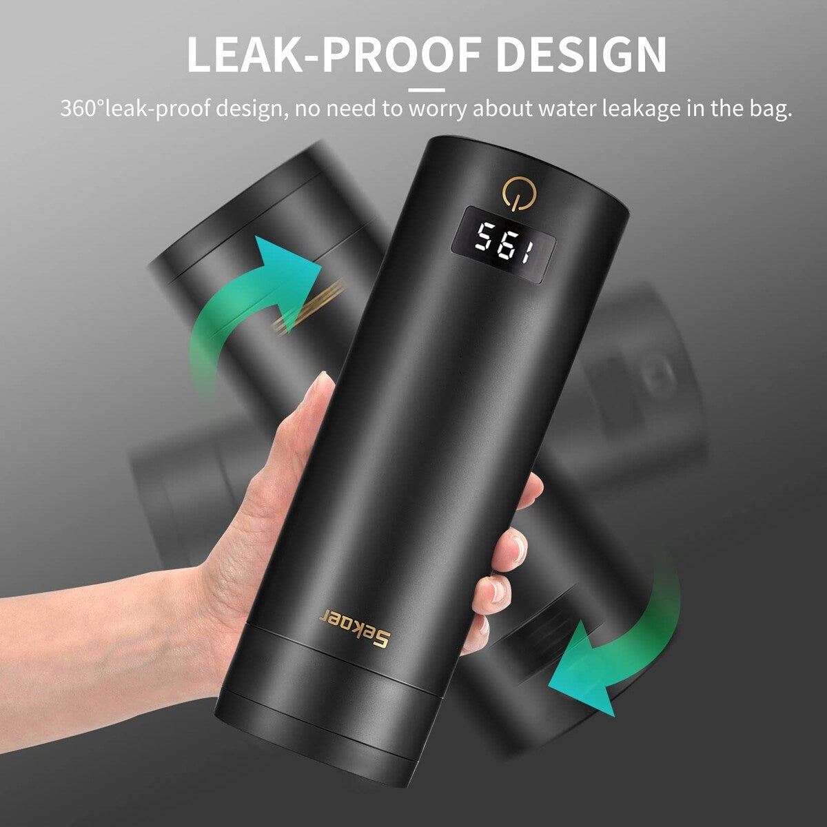 Travel Electric Tea Kettle Portable Small Mini Coffee Kettle, with 4 Variable Presets, Personal Water Boiler 304 Stainless Steel