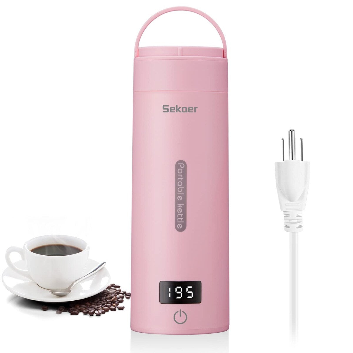Travel Electric Tea Kettle Portable Small Mini Coffee Kettle, with 4 Variable Presets, Personal Water Boiler 304 Stainless Steel