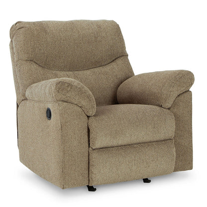 Tul Rocker Recliner Chair, Poly Fiber Foam Fill, Briar Brown Polyester