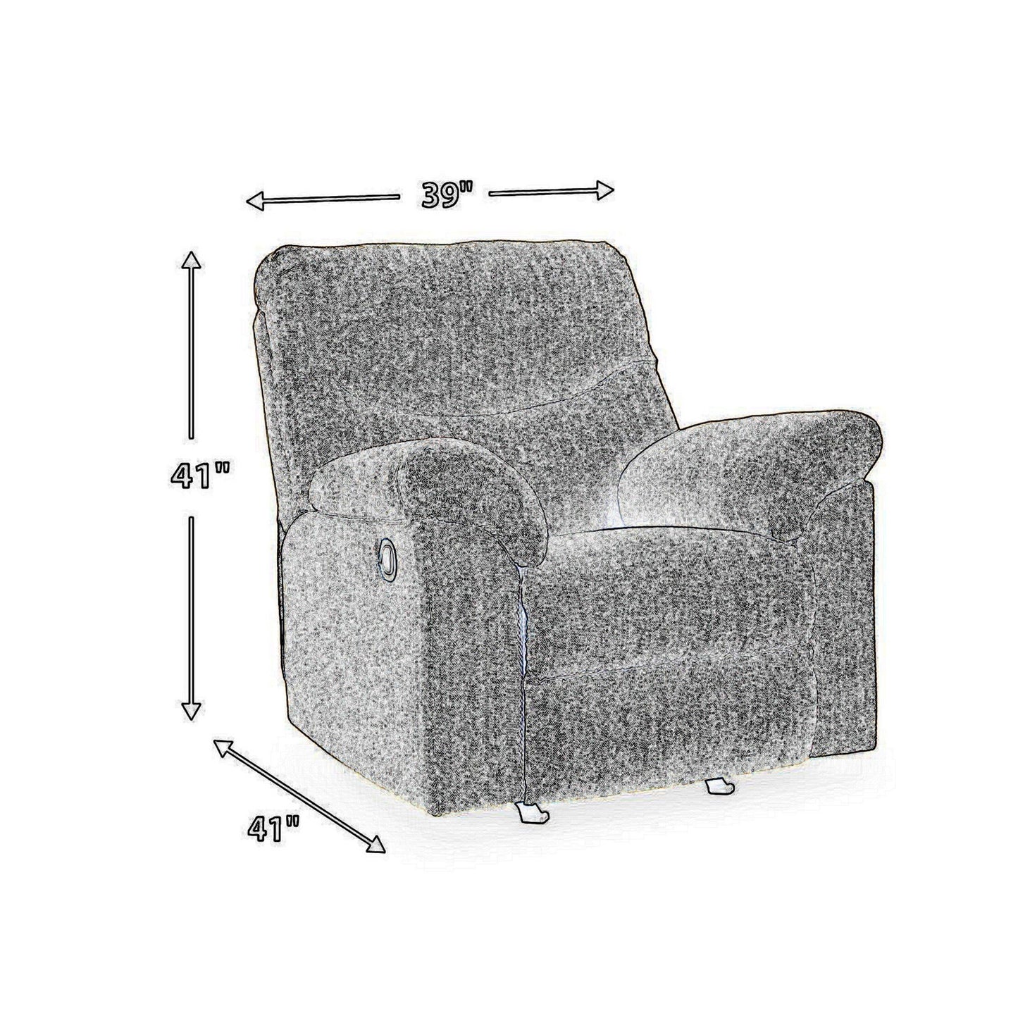 Tul Rocker Recliner Chair, Poly Fiber Foam Fill, Briar Brown Polyester