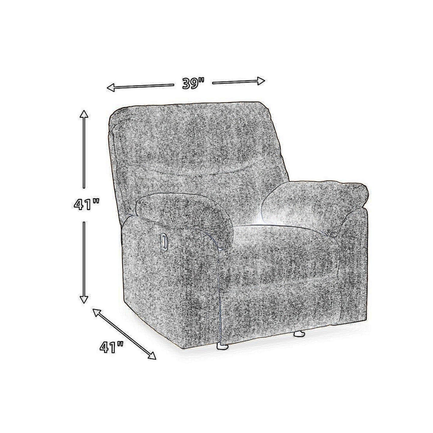 Tul Rocker Recliner Chair, Poly Fiber Foam Fill, Putty Gray Polyester