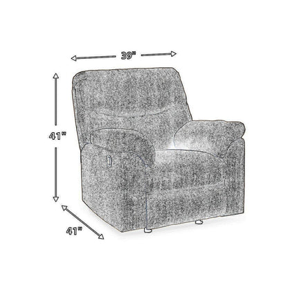Tul Rocker Recliner Chair, Poly Fiber Foam Fill, Putty Gray Polyester