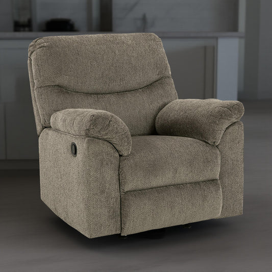Tul Rocker Recliner Chair, Poly Fiber Foam Fill, Putty Gray Polyester