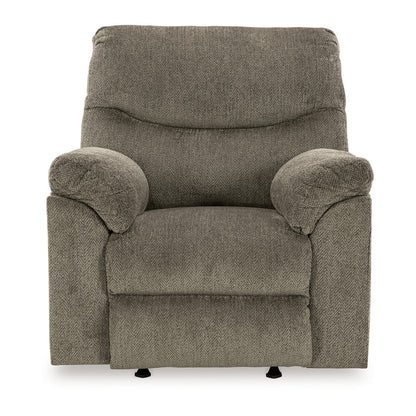 Tul Rocker Recliner Chair, Poly Fiber Foam Fill, Putty Gray Polyester