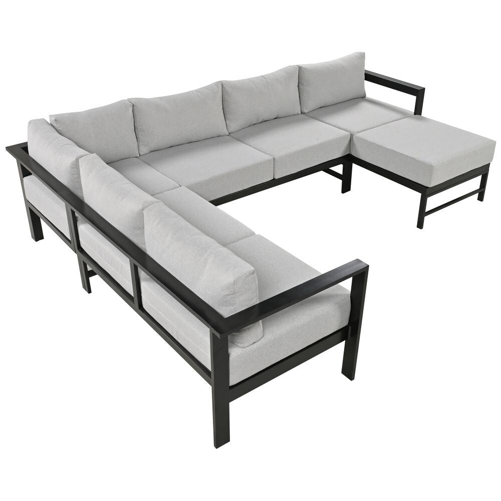 U-Shaped Multi-Person Outdoor Sofa Set, Suitable for Gardens