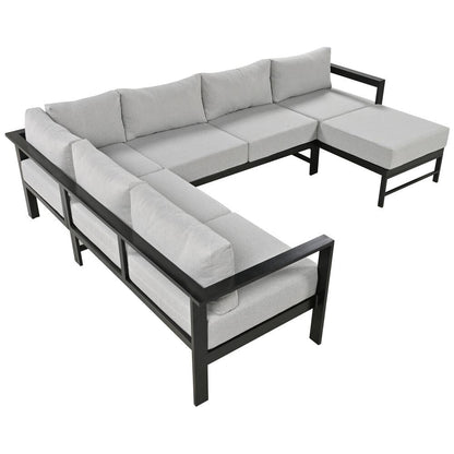 U-Shaped Multi-Person Outdoor Sofa Set, Suitable for Gardens
