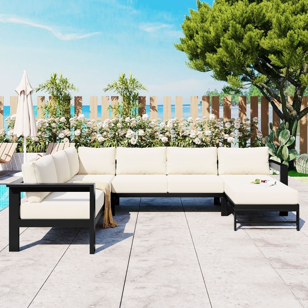 U-Shaped Multi-Person Outdoor Sofa Set, Suitable for Gardens