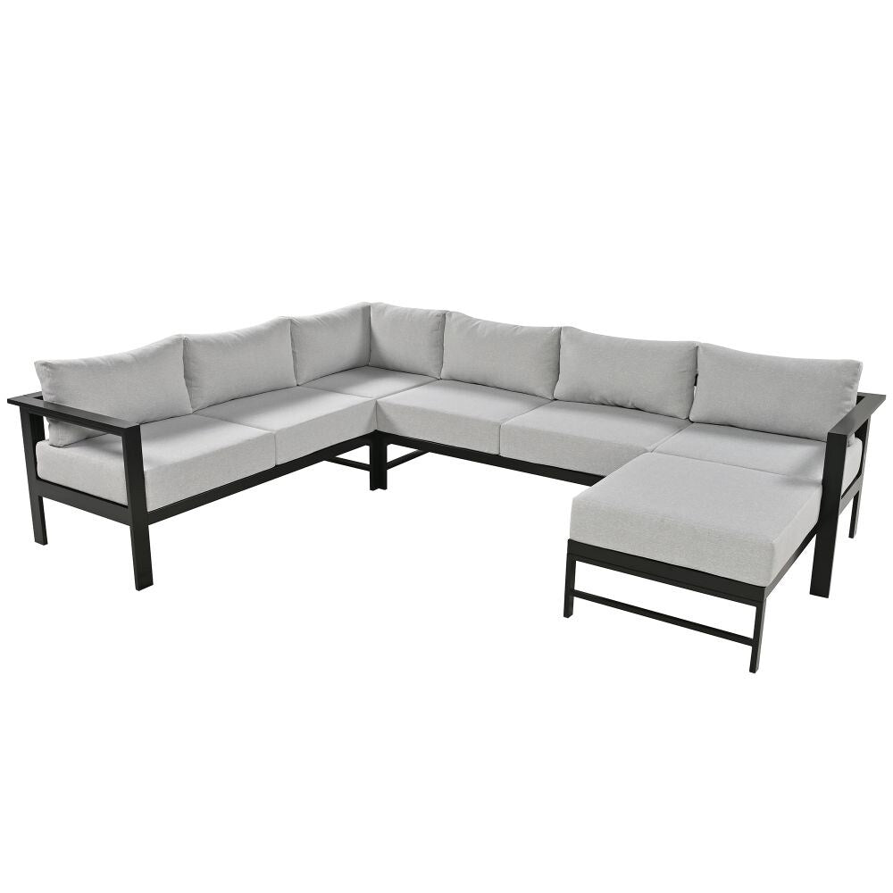 U-Shaped Multi-Person Outdoor Sofa Set, Suitable for Gardens