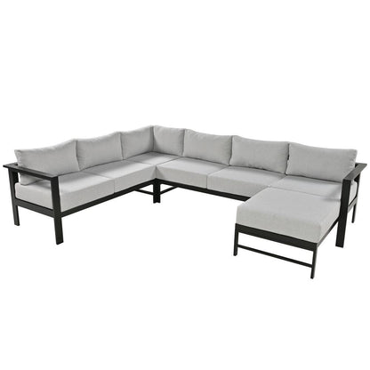 U-Shaped Multi-Person Outdoor Sofa Set, Suitable for Gardens